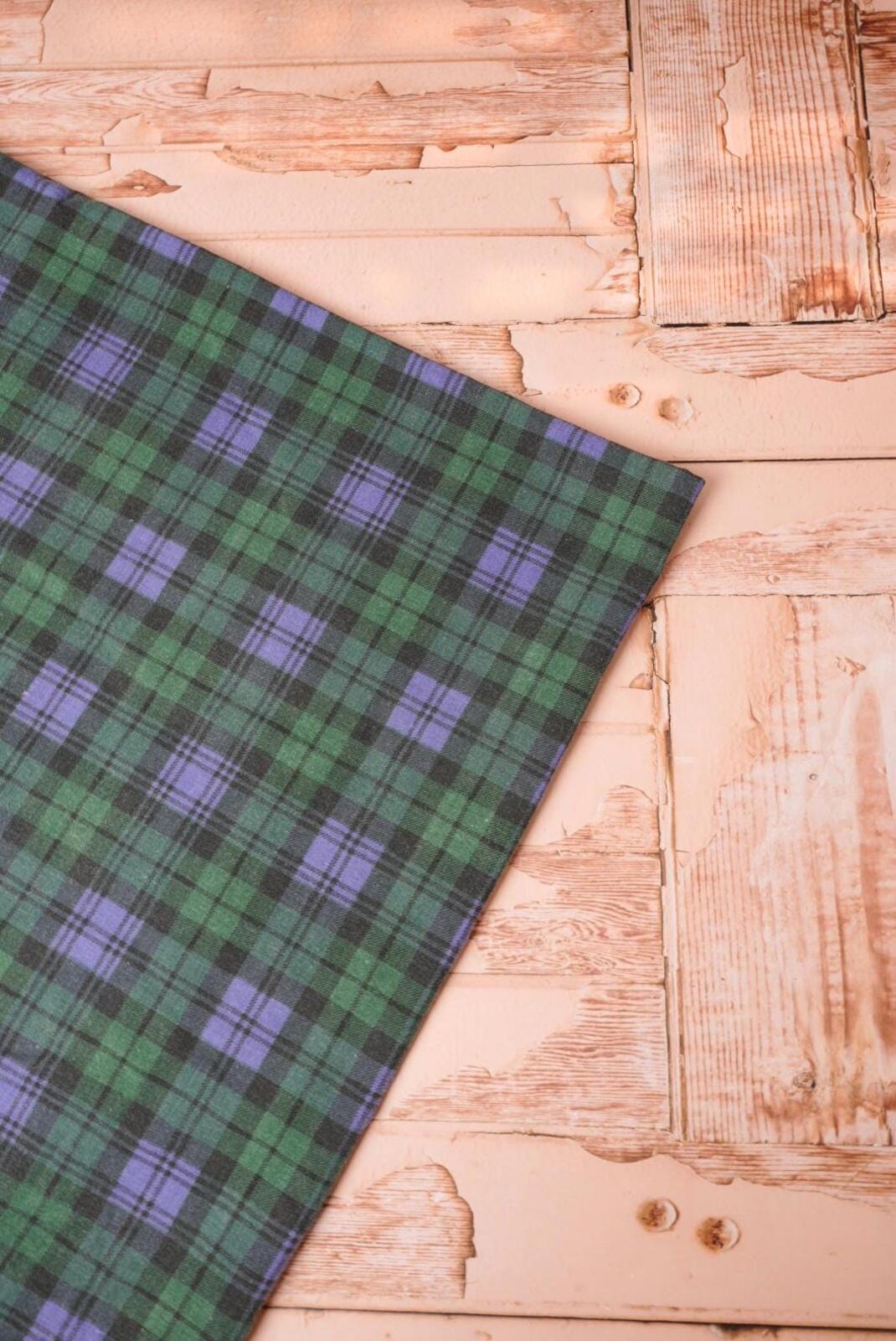 Vintage Green Blue Tartan Tablecloth