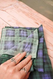 Vintage Green Blue Tartan Tablecloth