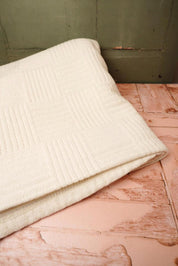 Cream Cotton Bedspread Throw