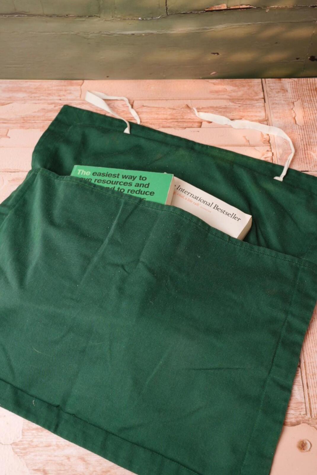 Vintage Green Drawstring Bag
