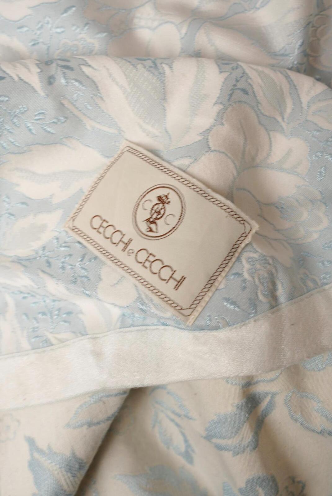 Vintage Cecchi Blue Floral Damask bed throw
