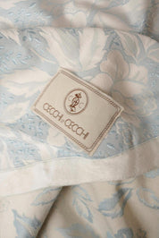 Vintage Cecchi Blue Floral Damask bed throw