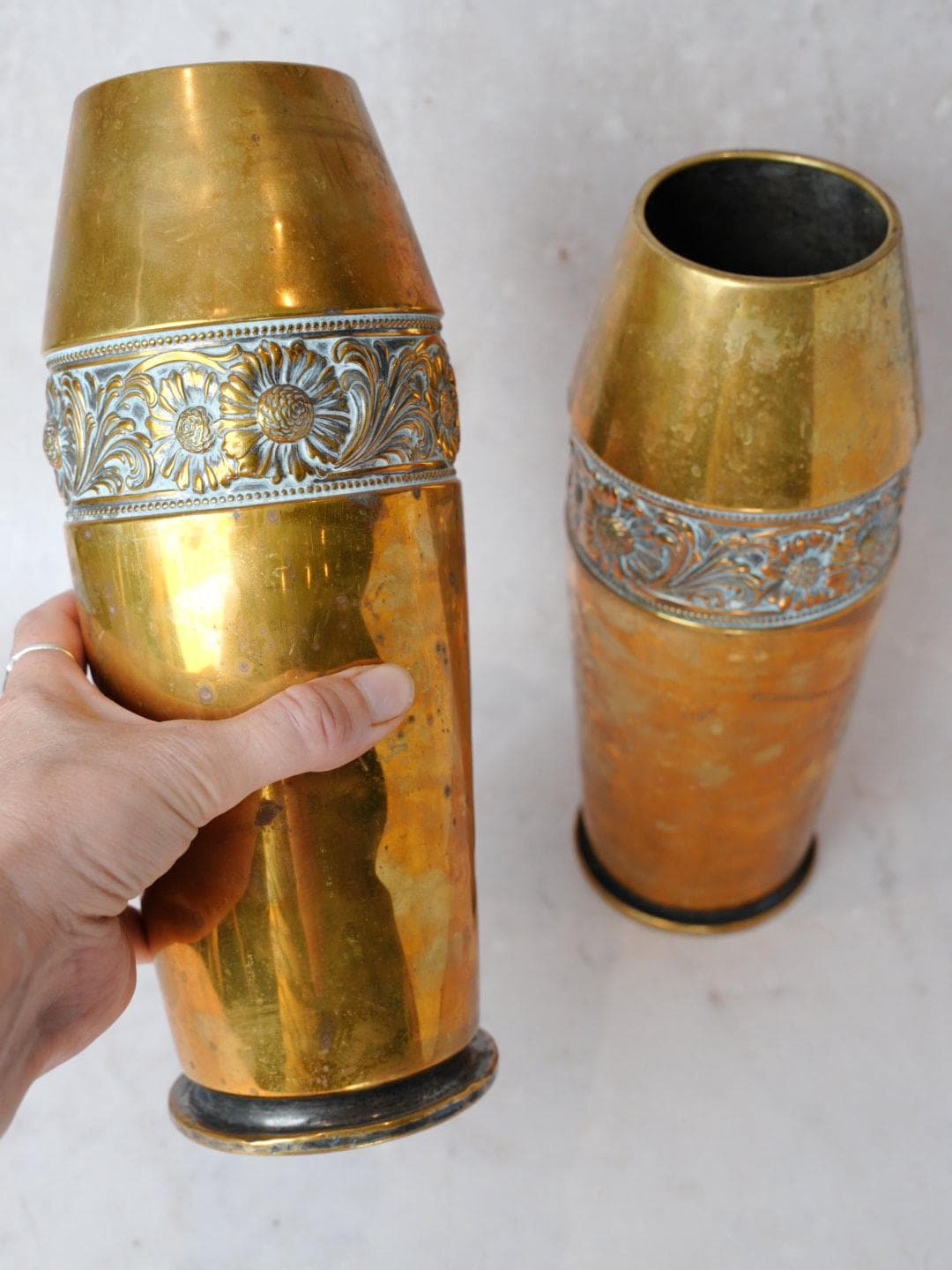 Pair of Vintage Brass Vases