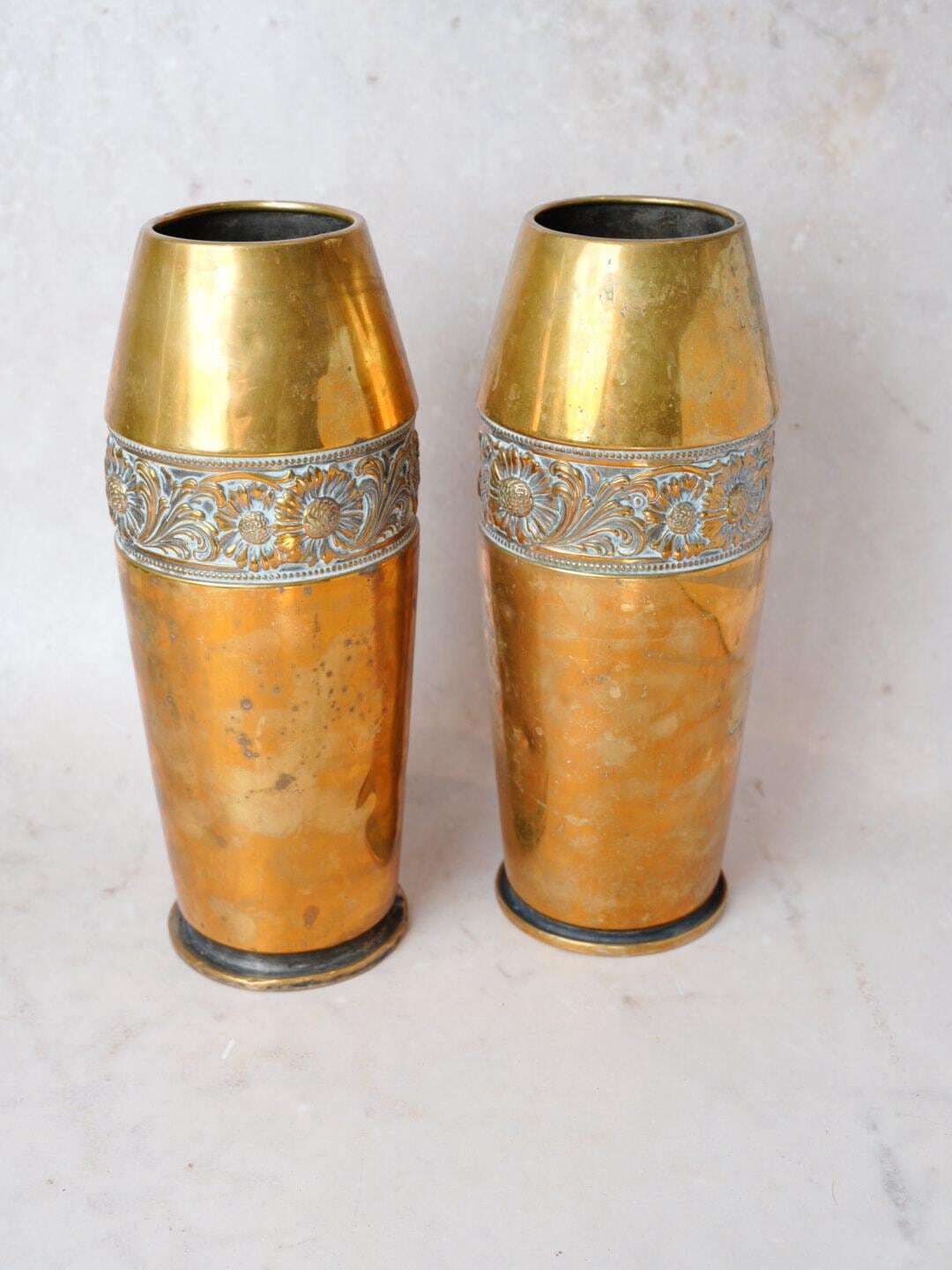 Pair of Vintage Brass Vases
