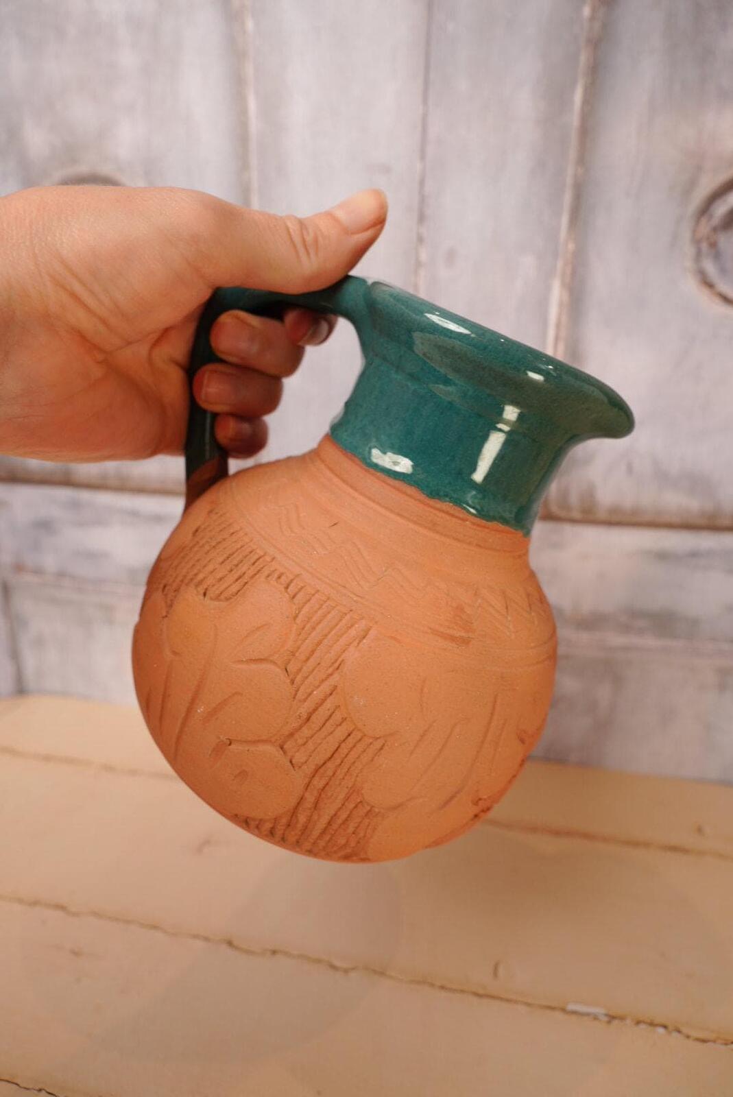 Vintage Terracotta Glazed Jug