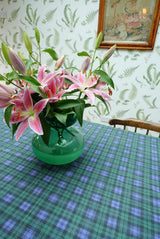 Vintage Green Blue Tartan Tablecloth