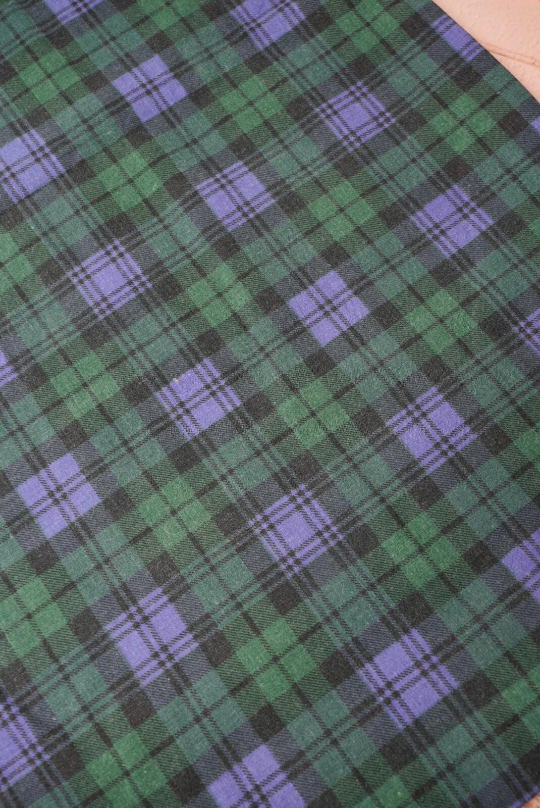 Vintage Green Blue Tartan Tablecloth