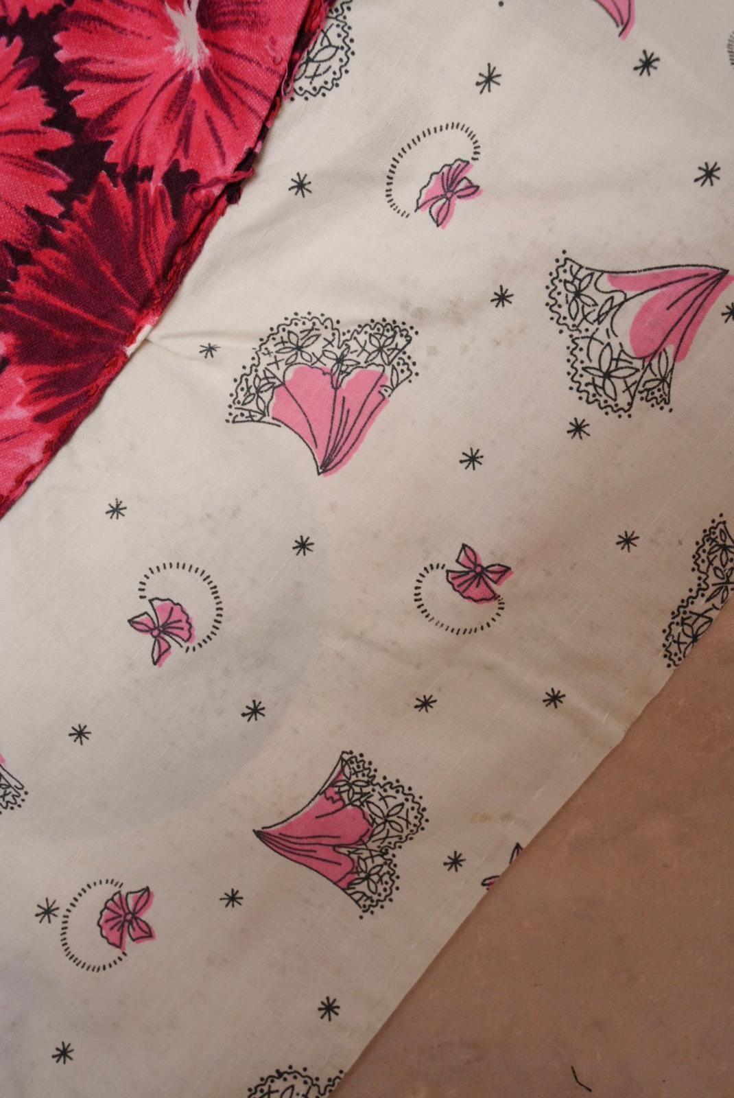 Vintage 1950s Floral Cotton Apron