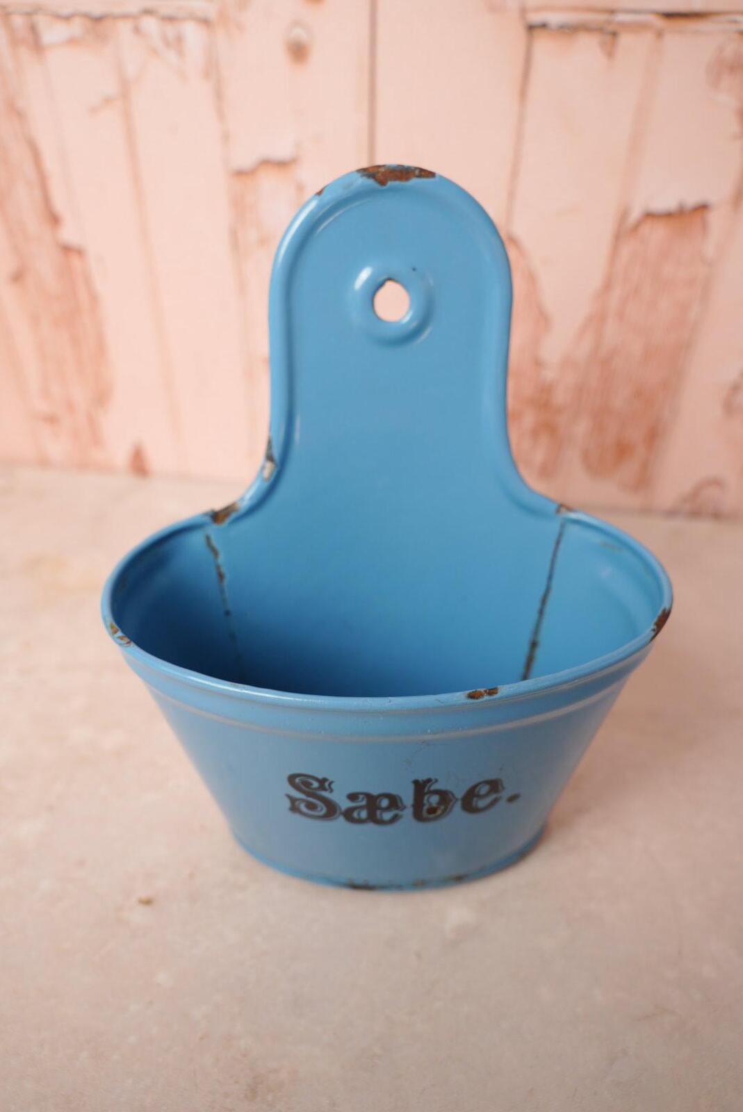 Blue Enamel Soap Pot