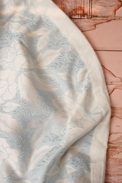 Vintage Cecchi Blue Floral Damask bed throw